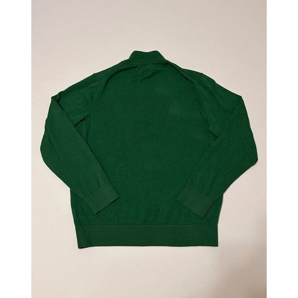 Vineyard Vines Mens Green Cotton Quarter Zip Pullover Sweater Size M RN 134578